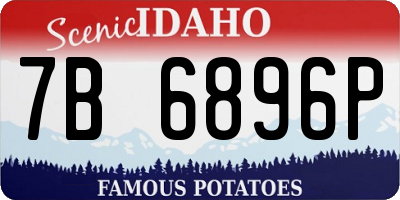 ID license plate 7B6896P