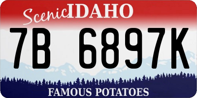 ID license plate 7B6897K