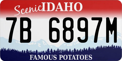 ID license plate 7B6897M