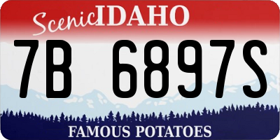 ID license plate 7B6897S