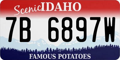 ID license plate 7B6897W