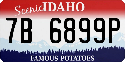 ID license plate 7B6899P