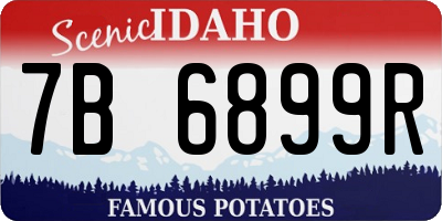 ID license plate 7B6899R