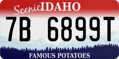 ID license plate 7B6899T