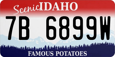ID license plate 7B6899W