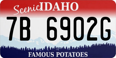 ID license plate 7B6902G