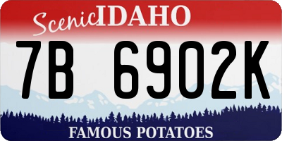 ID license plate 7B6902K