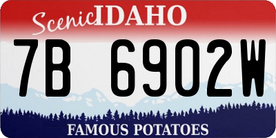 ID license plate 7B6902W