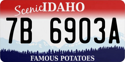 ID license plate 7B6903A