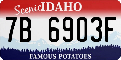 ID license plate 7B6903F