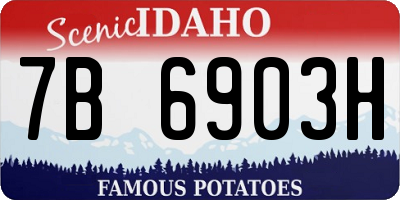 ID license plate 7B6903H