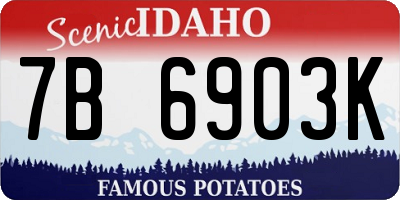ID license plate 7B6903K