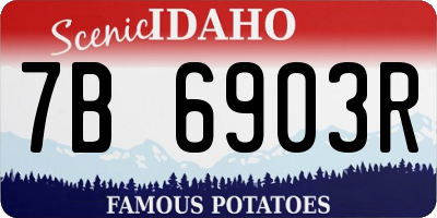 ID license plate 7B6903R
