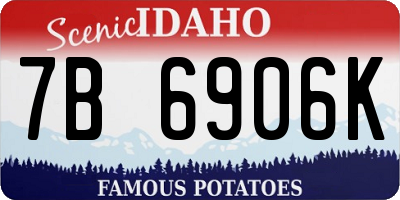 ID license plate 7B6906K
