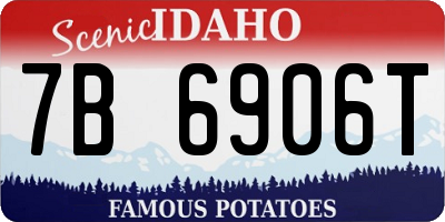 ID license plate 7B6906T
