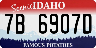 ID license plate 7B6907D