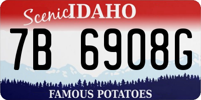 ID license plate 7B6908G