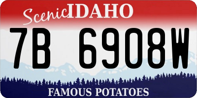 ID license plate 7B6908W