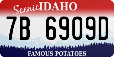 ID license plate 7B6909D