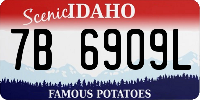 ID license plate 7B6909L