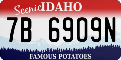 ID license plate 7B6909N