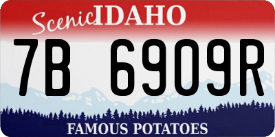 ID license plate 7B6909R