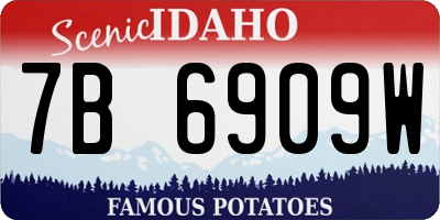 ID license plate 7B6909W