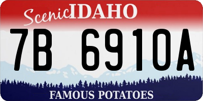 ID license plate 7B6910A
