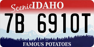 ID license plate 7B6910T