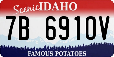 ID license plate 7B6910V