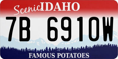 ID license plate 7B6910W