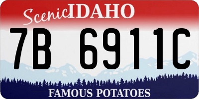 ID license plate 7B6911C