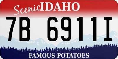 ID license plate 7B6911I
