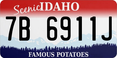 ID license plate 7B6911J