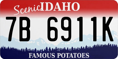 ID license plate 7B6911K