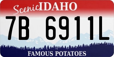 ID license plate 7B6911L