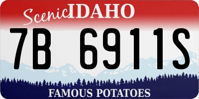 ID license plate 7B6911S