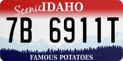 ID license plate 7B6911T