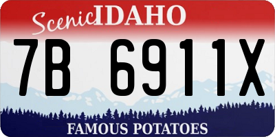 ID license plate 7B6911X