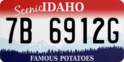 ID license plate 7B6912G