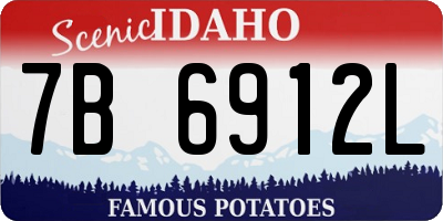 ID license plate 7B6912L