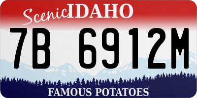 ID license plate 7B6912M