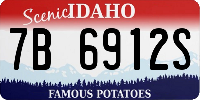 ID license plate 7B6912S