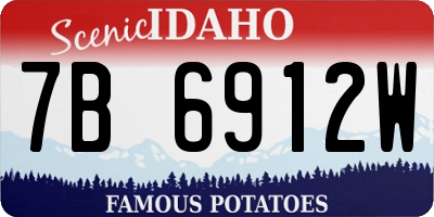 ID license plate 7B6912W