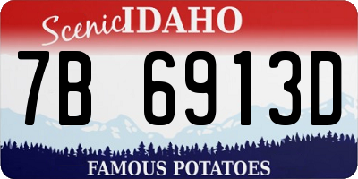 ID license plate 7B6913D