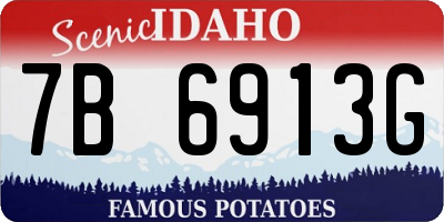 ID license plate 7B6913G