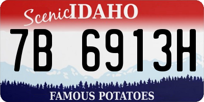 ID license plate 7B6913H