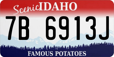 ID license plate 7B6913J