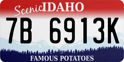 ID license plate 7B6913K