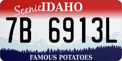ID license plate 7B6913L